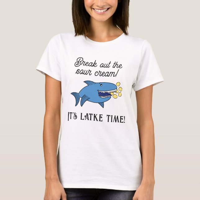 Hanukkah Latke Time/Women's Basic T-Shirt (Front)
