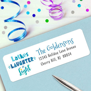 Hanukkah Latkes Laughter Light Custom Name Address Label