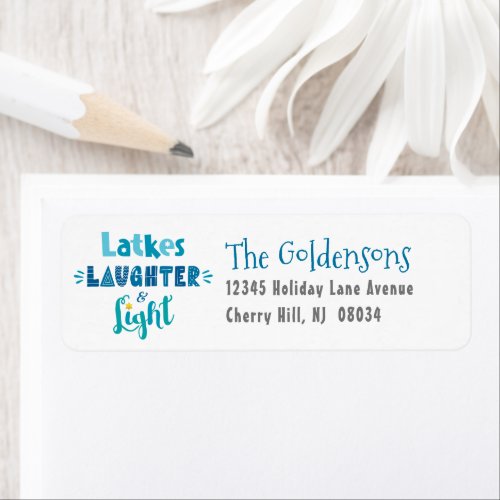 Hanukkah Latkes Laughter Light Custom Name Modern Label