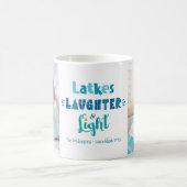 Hanukkah Latkes Laughter Light Fun 2 Photo Custom Coffee Mug (Center)