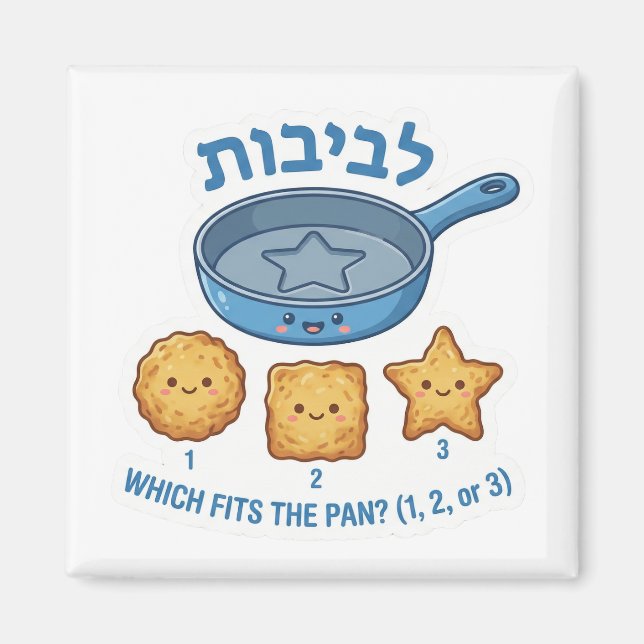 Hanukkah Latkes "Levivot" Shape Matching Game Magnet (Front)