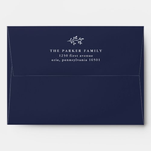 Hanukkah Leaves  Blue and White Envelope