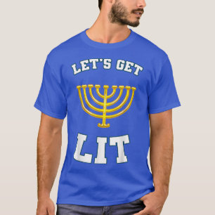 Hanukkah Let's Get Lit Menorah Chanukah Festival J T-Shirt