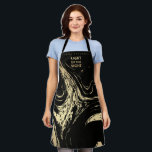 HANUKKAH Light up the Night Black Gold Marble Apron<br><div class="desc">HANUKKAH Light up the Night Black Gold Marble apron on a background of simulated gold & black marble texture. Lend an air of classy elegance to your family's Hanukkah celebration this year. Or delight your favorite foodie with this practical/beautiful Hanukkah gift.This minimalist art- deco design includes the words 'Light up...</div>