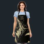 HANUKKAH Light up the Night Black Gold Marble Apron<br><div class="desc">HANUKKAH Light up the Night Black Gold Marble apron on a background of simulated gold & black marble texture. Lend an air of classy elegance to your family's Hanukkah celebration this year. Or delight your favorite foodie with this practical/beautiful Hanukkah gift.This minimalist art- deco design includes the words 'Light up...</div>