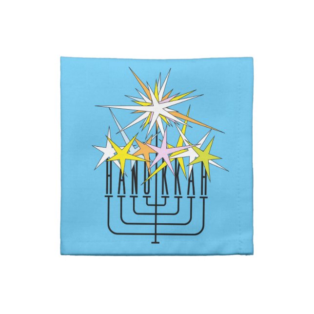 Hanukkah Lights Cloth Napkin (Quarter Fold)