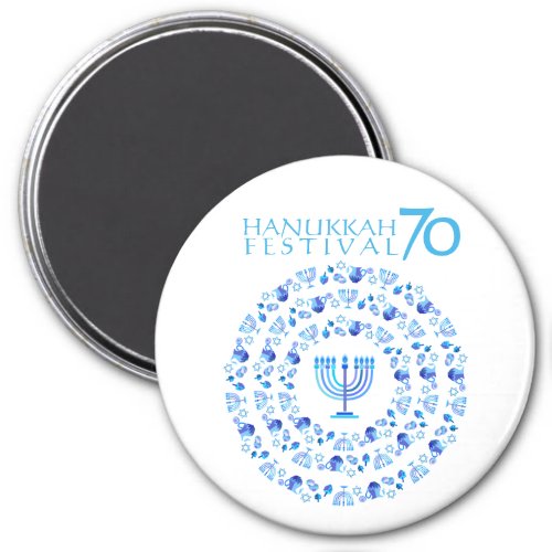 Hanukkah Lights Festival Anniversary 70th Magnet