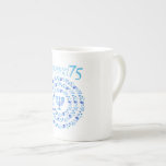 Hanukkah Lights Festival Anniversary 7th Bone Chin Bone China Mug<br><div class="desc">Happy Hanukkah Party Beautiful Blue Decoration, Jewish Holiday, Tea Cup. Jewish Holiday Hanukkah background with traditional Chanukah symbols - wooden dreidels (spinning top), donuts, Hanukkiah - menorah, candles, Blue star of David, Israeli flag blue color, and glowing lights wallpaper pattern. Hanukkah Lights Festival Israel Anniversary 75th Event Decoration. Jerusalem, Israel....</div>