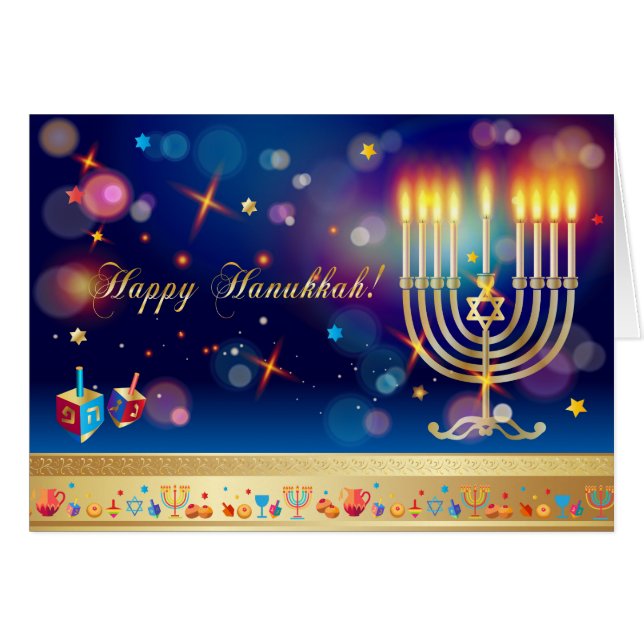 Hanukkah Lights Festival Holiday Menorah (Front Horizontal)