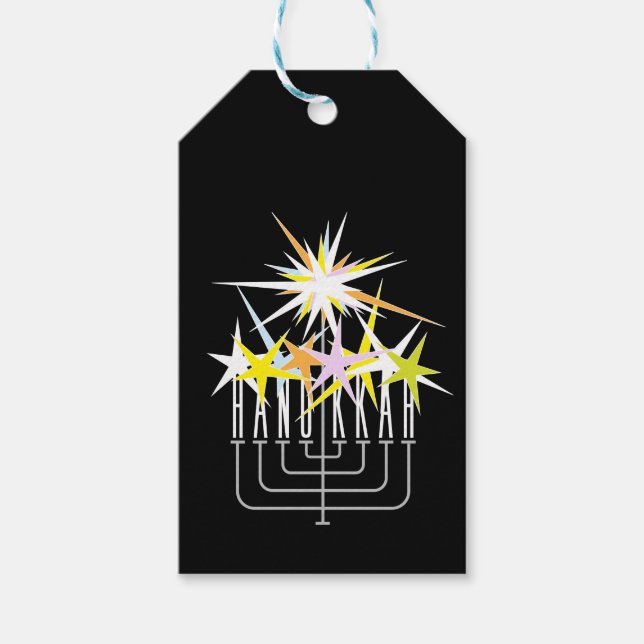 Hanukkah Lights Gift Tags (Front)