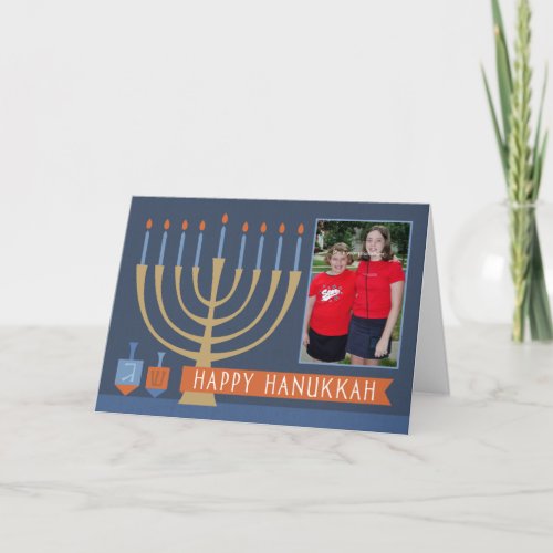 Hanukkah Lights Greeting Card with Photo