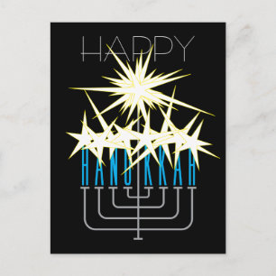 HANUKKAH LIGHTS HOLIDAY POSTCARD