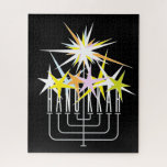 Hanukkah Lights Jigsaw Puzzle<br><div class="desc">Hanukkah menorah with colorful sparkles of light.</div>