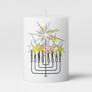 Hanukkah Lights Pillar Candle