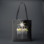 Hanukkah Lights Tote Bag<br><div class="desc">Hanukkah menorah with colorful sparkles of light.</div>