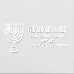 Hanukkah Lit Menorah #3 Name Return Address Embosser<br><div class="desc">Hanukkah Lit Menorah #3 Name Return Address =========</div>