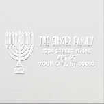 Hanukkah Lit Menorah #3 Name Return Address Embosser<br><div class="desc">Hanukkah Lit Menorah #3 Name Return Address =========</div>