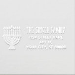 Hanukkah Lit Menorah Name Return Address LS Embosser<br><div class="desc">Hanukkah Lit Menorah Name Return Address Embosser</div>