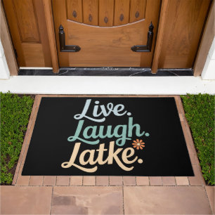 Hanukkah Live Laugh Latke Funny Holiday Family Doormat