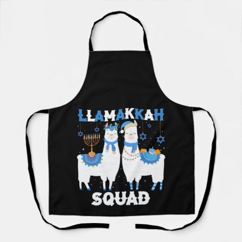 Hanukkah Llama Christmas Happy Llamakah Squad Cute Apron