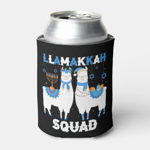 Hanukkah Llama Christmas Happy Llamakah Squad Cute Can Cooler
