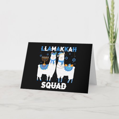 Hanukkah Llama Christmas Happy Llamakah Squad Cute Card