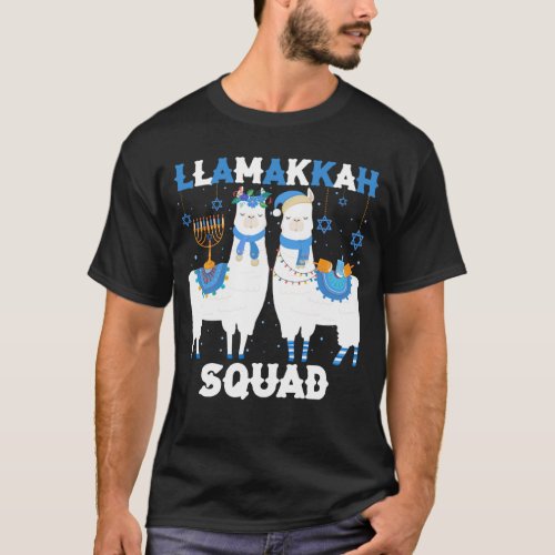 Hanukkah Llama Christmas Happy Llamakah Squad Cute T_Shirt