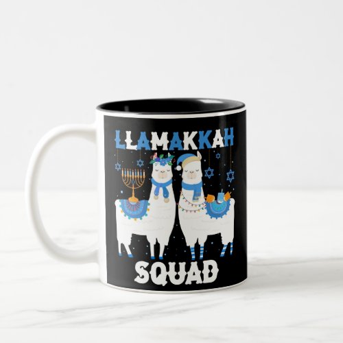 Hanukkah Llama Christmas Happy Llamakah Squad Cute Two_Tone Coffee Mug