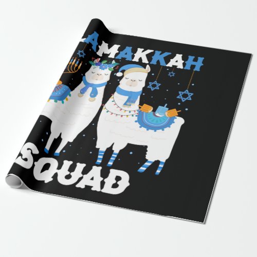 Hanukkah Llama Christmas Happy Llamakah Squad Cute Wrapping Paper