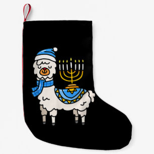 Hanukkah Llama Menorah Chanukah Alpaca Cute Gift Small Christmas Stocking
