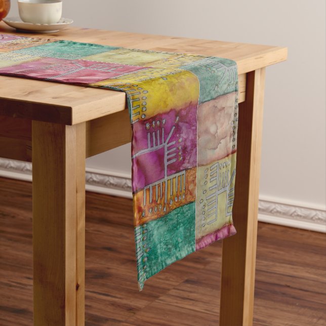 Hanukkah "Lots A Menorahs" Long Table Runner (In Situ)