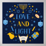 Hanukkah Love And Light Poster<br><div class="desc">hanukkah love and light poster</div>