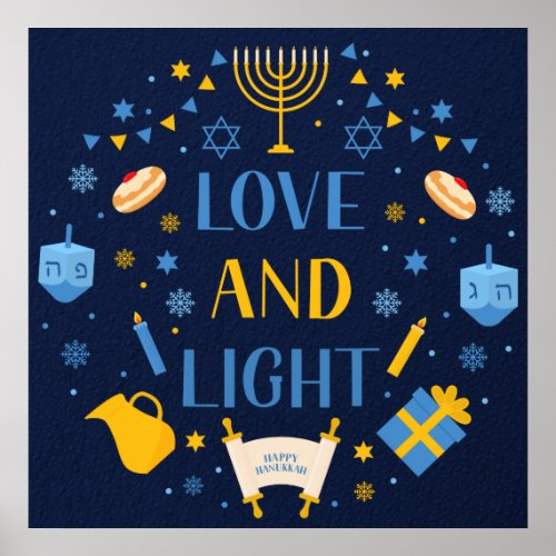 Hanukkah Love And Light Poster