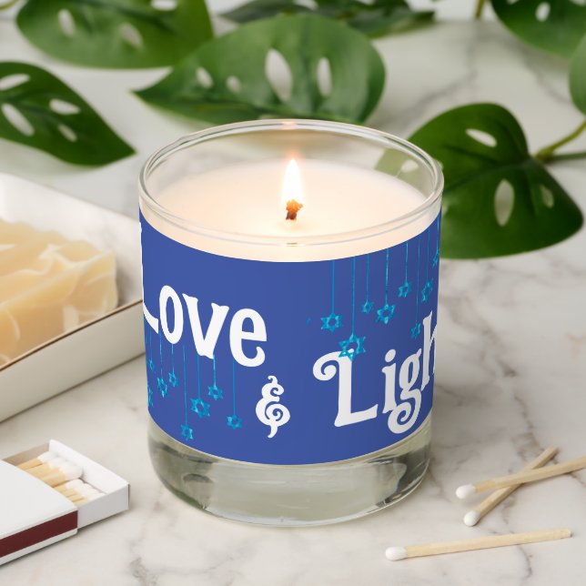Hanukkah Love and Light Star of David  Scented Candle (Lit)