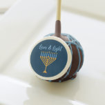 Hanukkah Love & Light Custom Menorah Blue Party Cake Pops<br><div class="desc">Cute Love and Light Hanukkah party cake pops for a Jewish family Chanukah dinner celebration with a synagogue. A pretty dessert with a beautiful blue and gold menorah.</div>