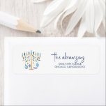 Hanukkah Love & Light Floral Menorah Address Label<br><div class="desc">Hanukkah Love & Light Floral Menorah Address label. Personalize the custom text above. You can find additional coordinating items in our "Floral Hanukkah Menorah and Dreidel" collection.</div>