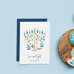 Hanukkah Love & Light Floral Menorah Card<br><div class="desc">Hanukkah Love & Light Floral Menorah Card. Personalize the custom text above. You can find additional coordinating items in our "Floral Hanukkah Menorah and Dreidel" collection.</div>