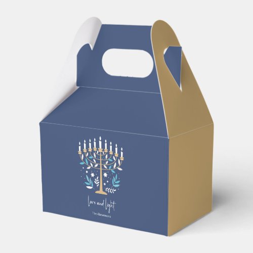 Hanukkah Love  Light Floral Menorah Favor Boxes
