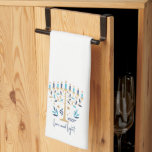 Hanukkah Love & Light Floral Menorah Kitchen Towel<br><div class="desc">Hanukkah Love & Light Floral Menorah kitchen towel. Personalize the custom text above. You can find additional coordinating items in our "Floral Hanukkah Menorah and Dreidel" collection.</div>