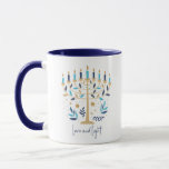 Hanukkah Love & Light Floral Menorah Mug<br><div class="desc">Hanukkah Love & Light Floral Menorah Mug. Personalize the custom text above. You can find additional coordinating items in our "Floral Hanukkah Menorah and Dreidel" collection.</div>