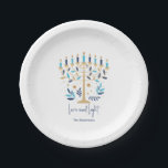 Hanukkah Love & Light Floral Menorah Paper Plates<br><div class="desc">Hanukkah Love & Light Floral Menorah Plates. Personalize the custom text above. You can find additional coordinating items in our "Floral Hanukkah Menorah and Dreidel" collection.</div>