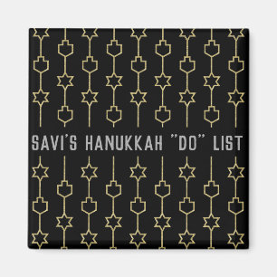 Hanukkah Magnet Square DREIDELS N STARS