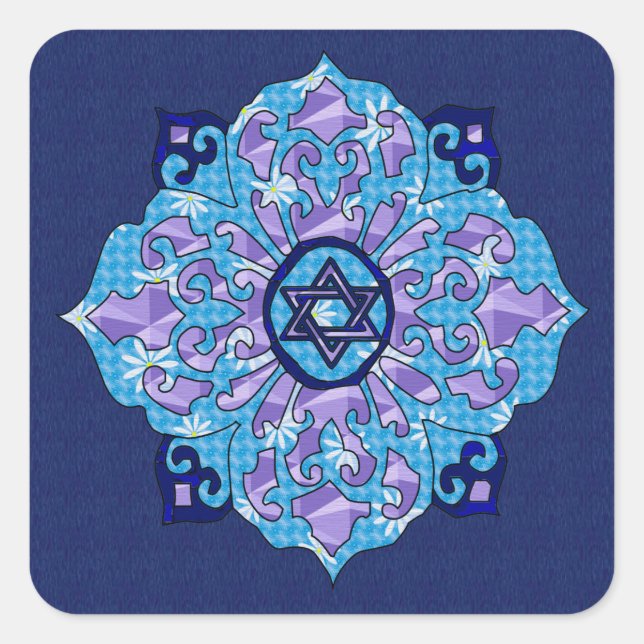 Hanukkah Mandela Square Sticker (Front)