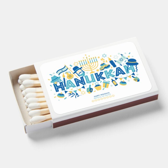 Hanukkah Match Books - Judaica - Jewish Holidays  (Front Open)