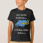 Hanukkah Me Love Latkes/Dark Color Shirt<br><div class="desc">"Me love latkes, num, num, num" Shirt. Personalize by deleting text and adding your own. Use your favorite font color, style, and size. Thanks for stopping and shopping by! Much appreciated. Happy Chanukah/Hanukkah!!! Style: Kids' Hanes TAGLESS® T-Shirt Wait 'till you get this tagless tee on your kiddo. It'll take his...</div>