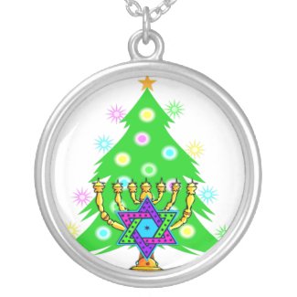 Hanukkah Menorah and Christmas Tree