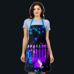 Hanukkah Menorah Apron<br><div class="desc">You have latkes to fry, presents to wrap, and dreidels to spin. You need an apron that can take you from the kitchen to your party guests, in full Hanukkah fashion. Don't be caught off guard in some oil-splattered shmata. This festive apron is the Hanukkah miracle you've been waiting for!...</div>