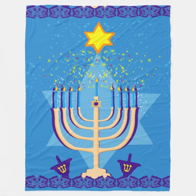hanukkah menorah blanket (Front)