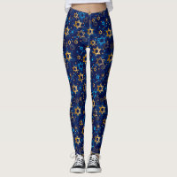 Hanukkah Menorah Blue Star of David Leggings