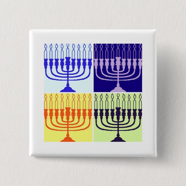 Hanukkah Menorah Button (Front)